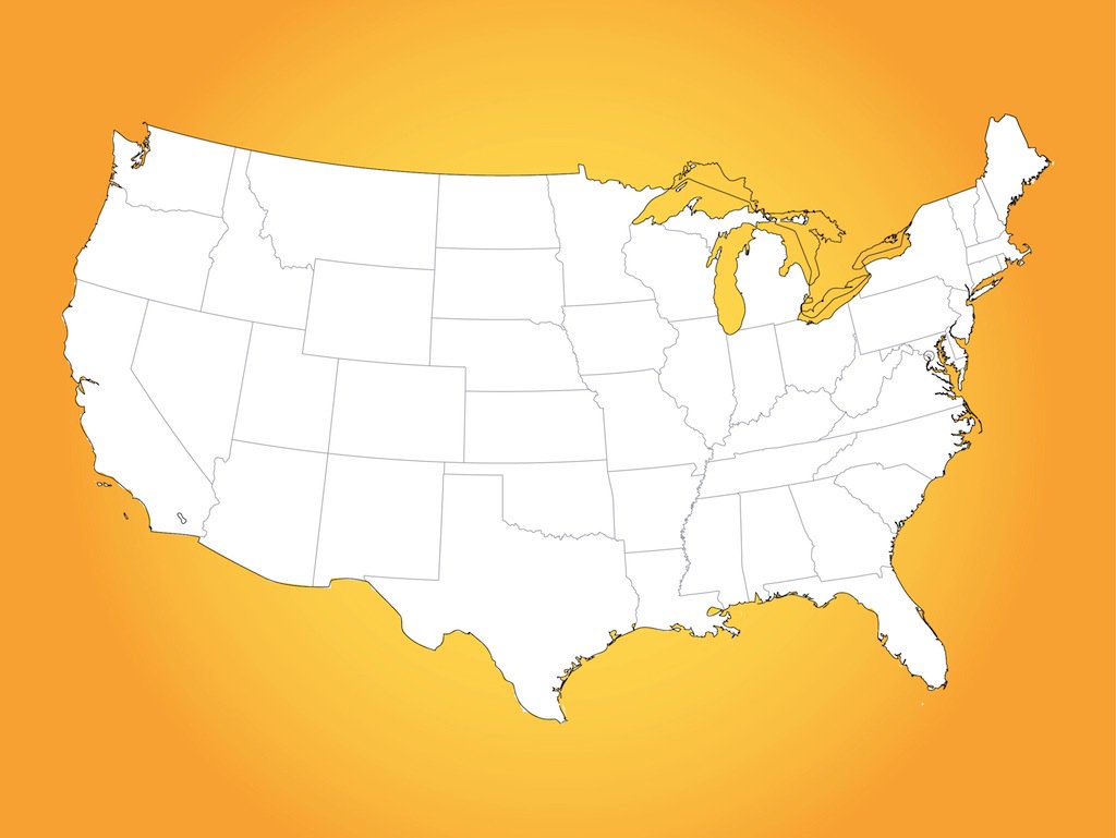 Usa Map Vector Art Graphics 1024x769 Usa Map Vector Art Graphics