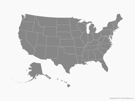 Vector Map Of United States Of America With States 460x345 Vector Map Of United States Of America With States