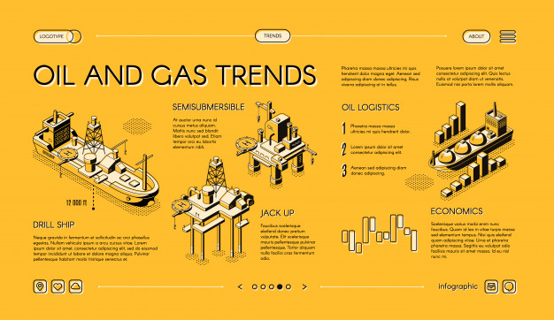 626x362 Oil And Gas Industry Trends Isometric Web Banner Vector Free