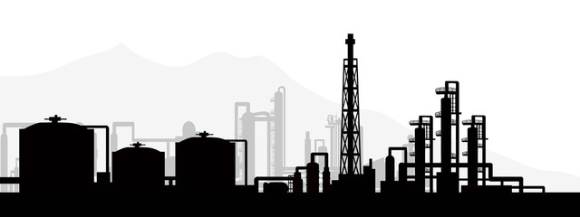 640x240 Oil And Gas Refinery Vector Stock Image And Royalty Free Vector