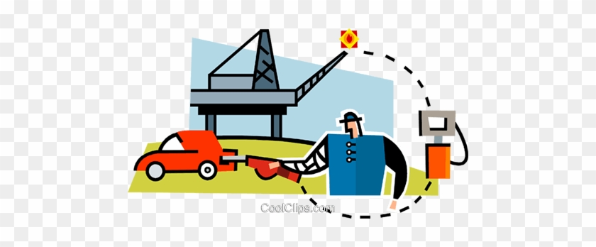 840x348 Petroleum From Oil Rig To Gas Pump Royalty Free Vector