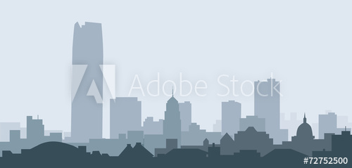 500x239 Oklahoma City Skyline Vector