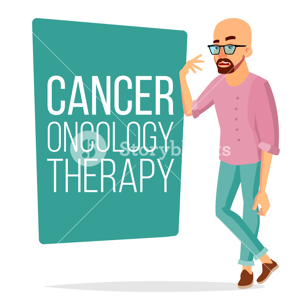 1000x1000 Chemotherapy Patient Man Vector Sick Male With Cancer Medical