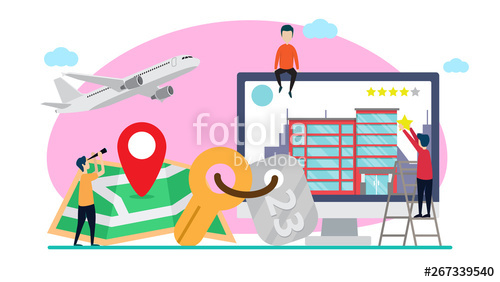 Online Hotel Reservation Creative Illustration Vector Of Graphic 500x282 Online Hotel Reservation Creative Illustration Vector Of Graphic
