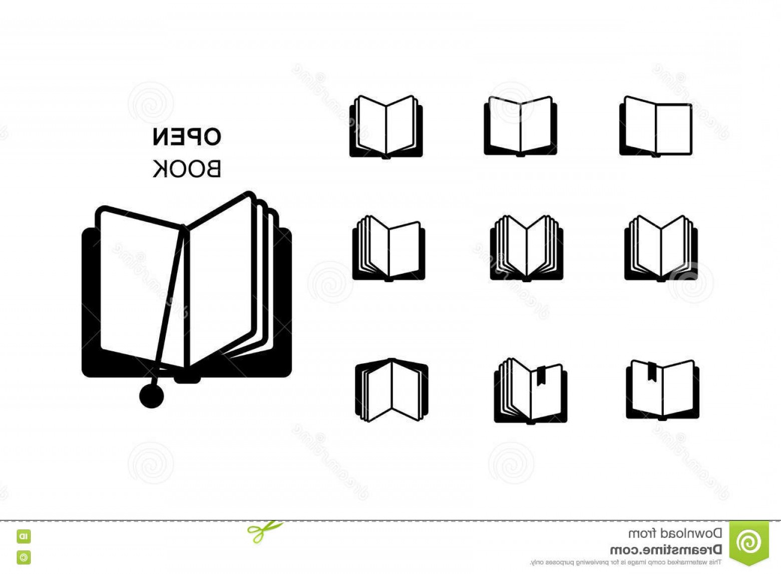 1560x1147 Stock Illustration Black Silhouettes Open Book Vector Illustration