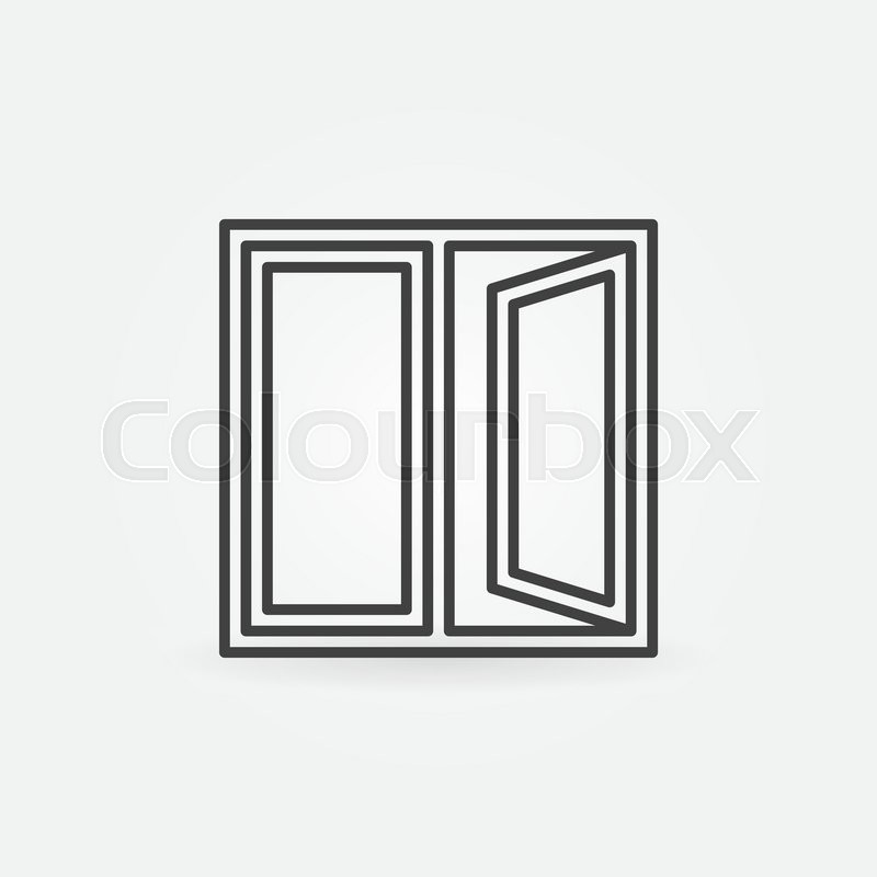 800x800 Window Outline Icon Vector Open Stock Vector Colourbox