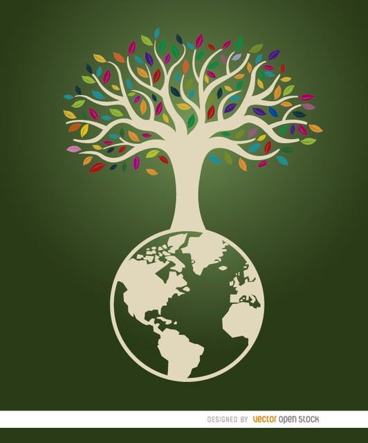 532x640 Earth Tree Ecologic Poster Free Vector