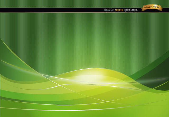 640x445 Free Vectors Green Wavy Abstract Background Vector Open Stock