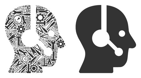 450x249 Operator Mosaic Of Workshop Tools Vector Operator Icon Is Created