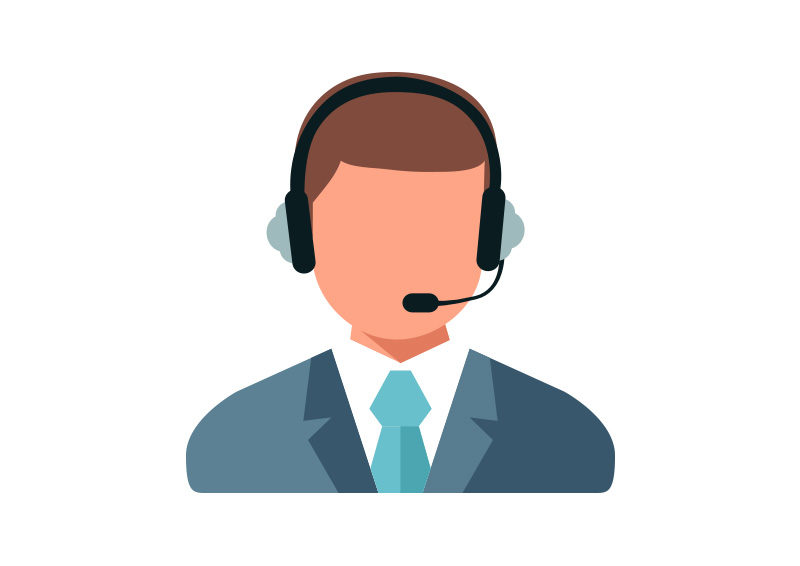 800x566 Call Center Operator Flat Vector Icon