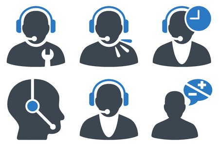 450x300 Call Center Operator Vector Icons Icon Style Is Bicolor Smooth