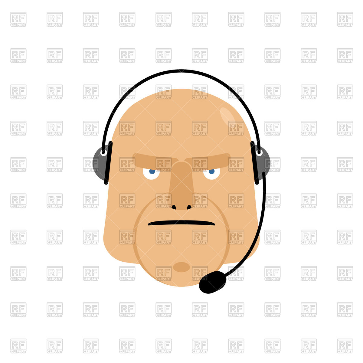 1200x1200 Call Center Icon Angry Operator With Headset Vector Image
