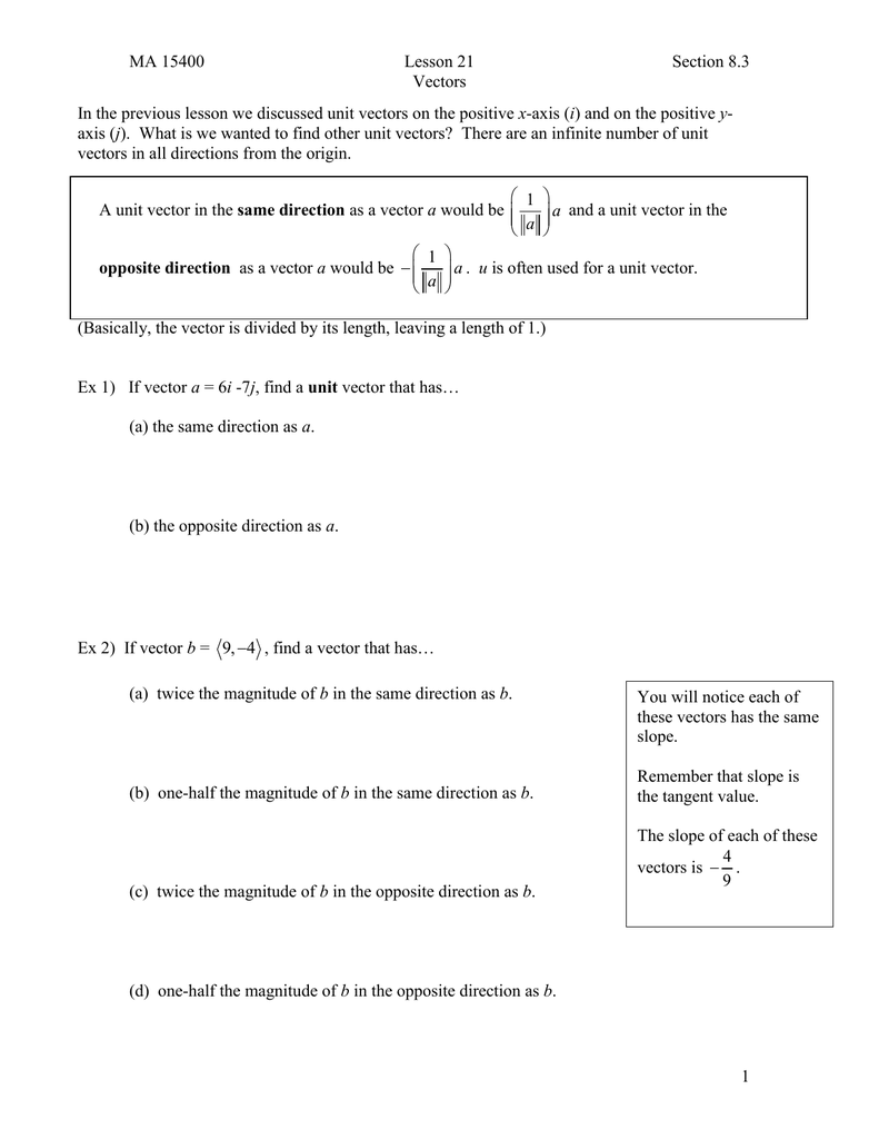 791x1024 In The Previous Lesson We Discussed Unit Vectors On The Positive X