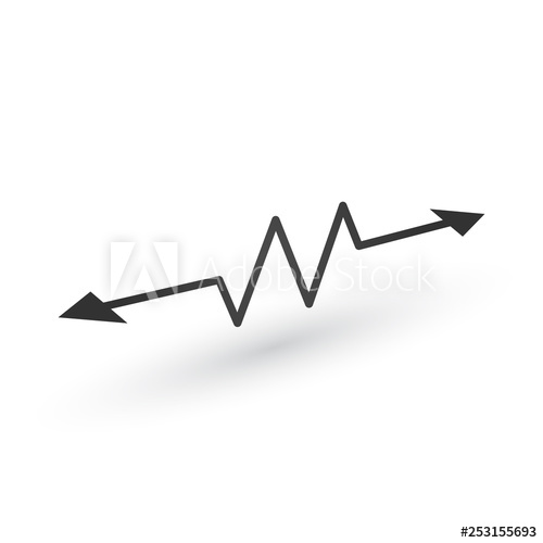 500x500 Linear Cardiogram With Two Opposite Direction Arrows Cardiology