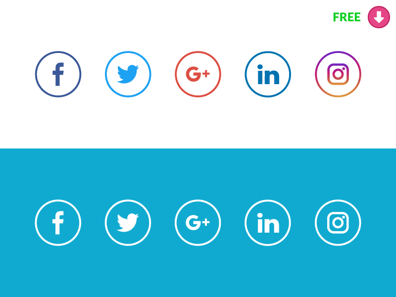 800x600 New Free Social Media Icons With Original Colors