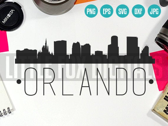 570x428 Vector Orlando Florida Usa Skyline City East Etsy