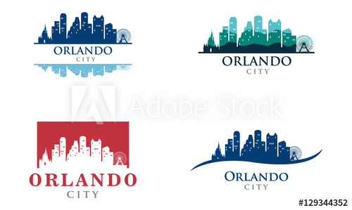 500x299 Orlando City Skyline Landscape Logo Illustration