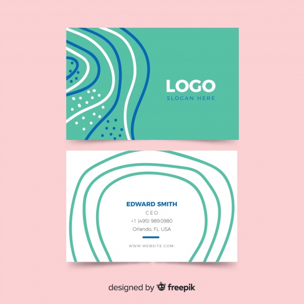 626x626 Modern Business Card Template With Abstract Design Vector Free