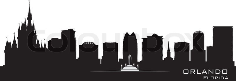 800x275 Orlando, Florida Skyline Detailed City Stock Vector Colourbox