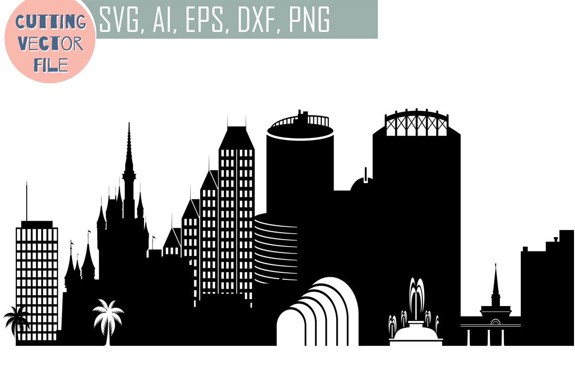 1158x772 Orlando Skyline Vector, Florida Usa City, Png, Dwg, Cdr