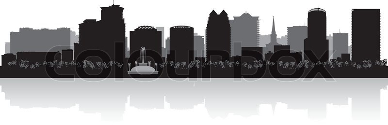 800x259 Orlando Usa City Skyline Silhouette Stock Vector Colourbox