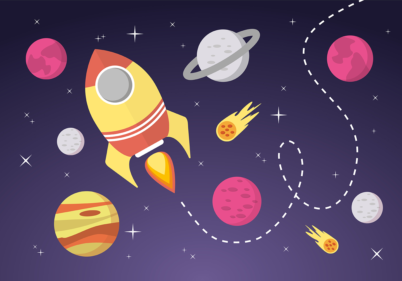 1400x980 Outer Space Free Vector Art