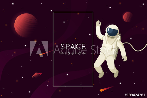 500x334 Space Mission Vector Illustration Astronaut In Outer Space