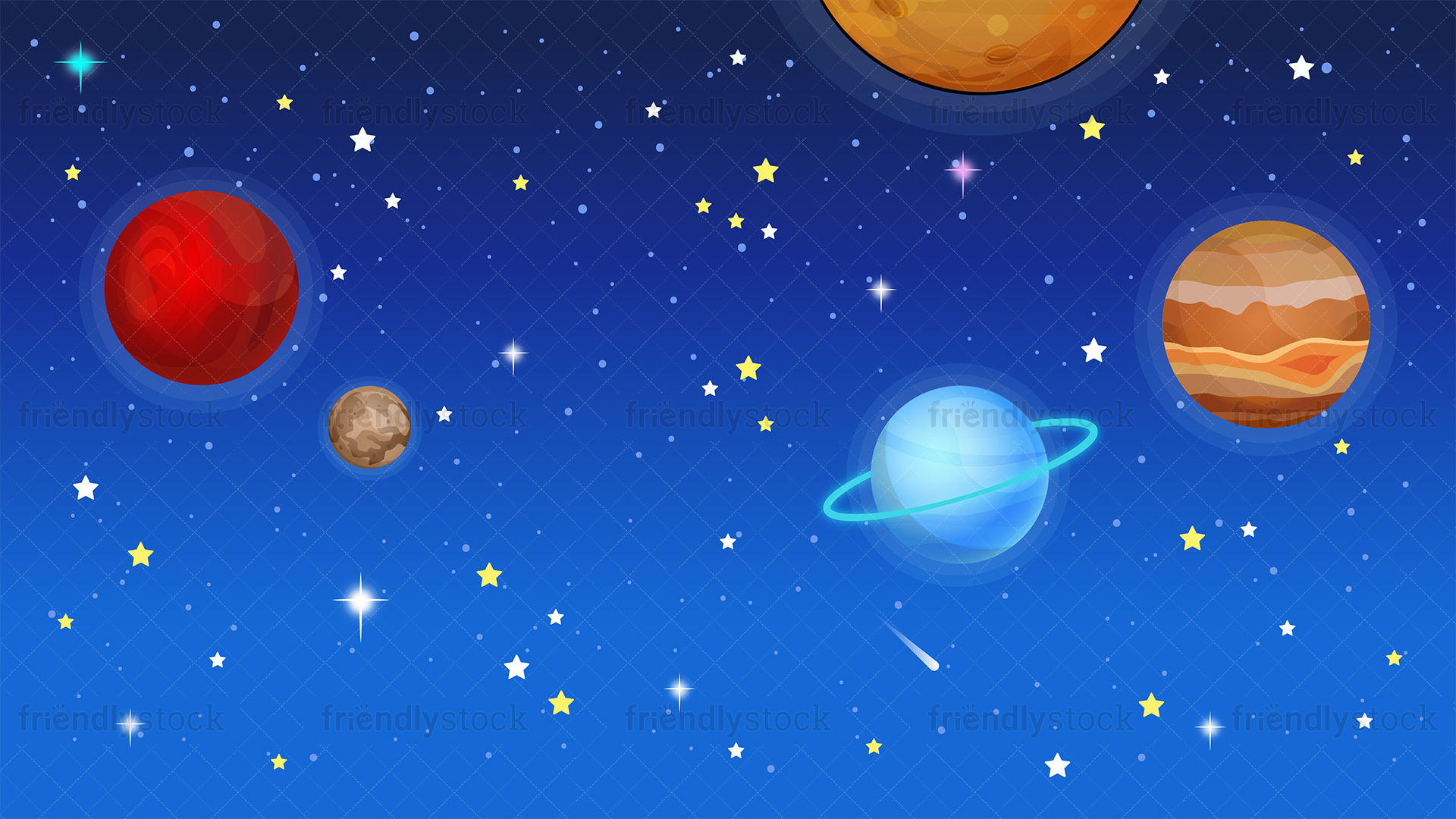1920x1080 Outer Space Background Cartoon Clipart Vector