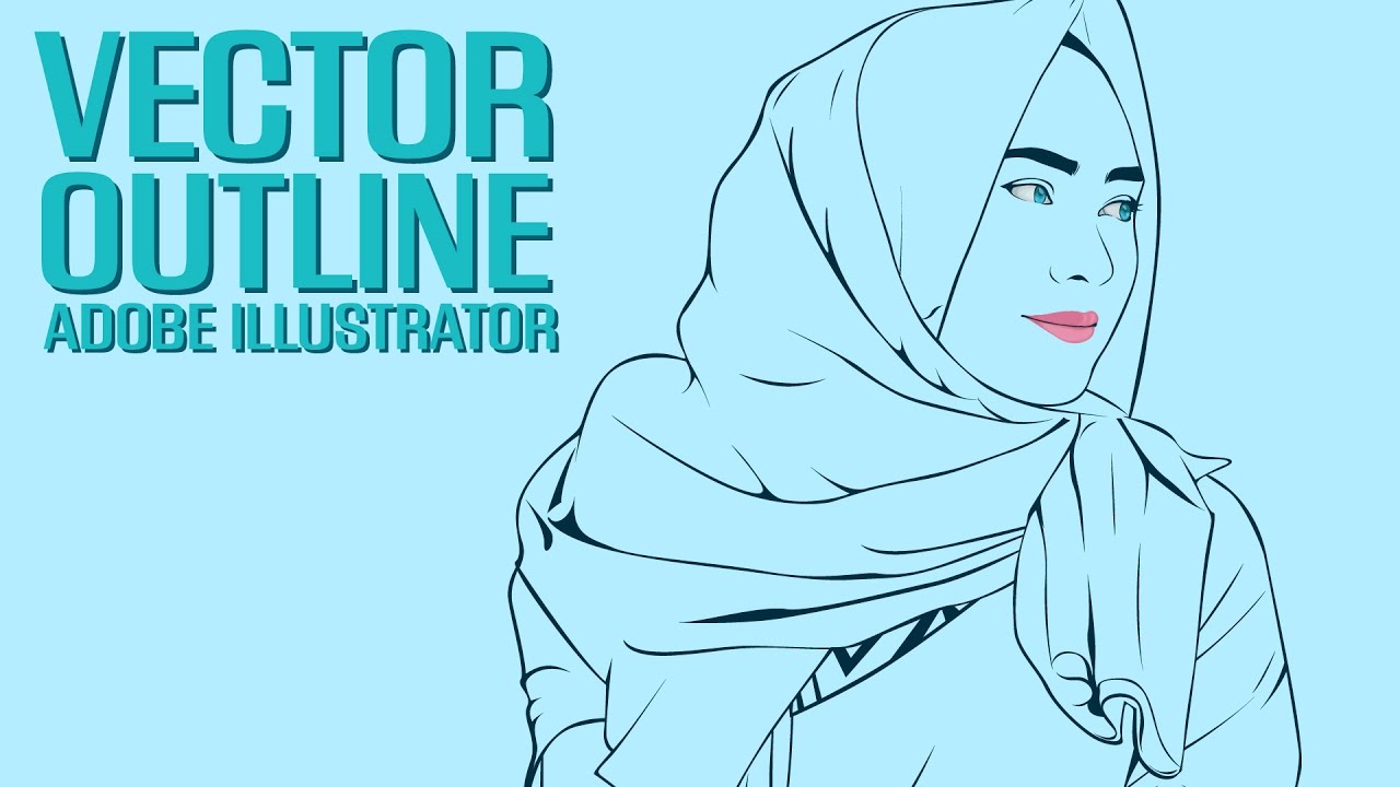 Outline Vector Hijab Adobe Illustrator 1280x720 Outline Vector Hijab Adobe Illustrator