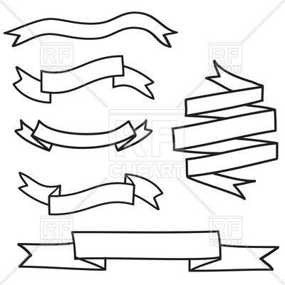Outline Of Banners And Ribbons Vector Image Of Design Elements 400x400 Outline Of Banners And Ribbons Vector Image Of Design Elements