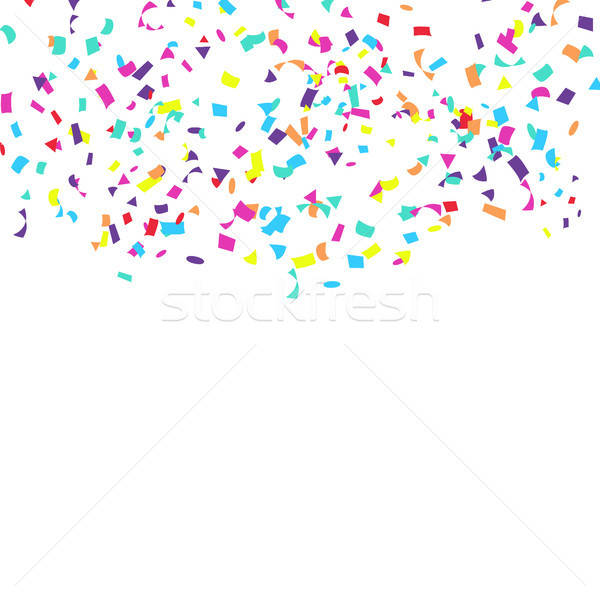 600x600 Confetti Falling Vector Bright Explosion Isolated On White