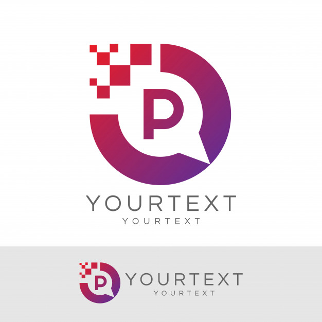 626x626 Digital Consultant Initial Letter P Logo Design Vector Premium