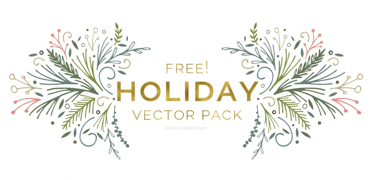 Freebie Holiday Vector Pack 1200x580 Freebie Holiday Vector Pack