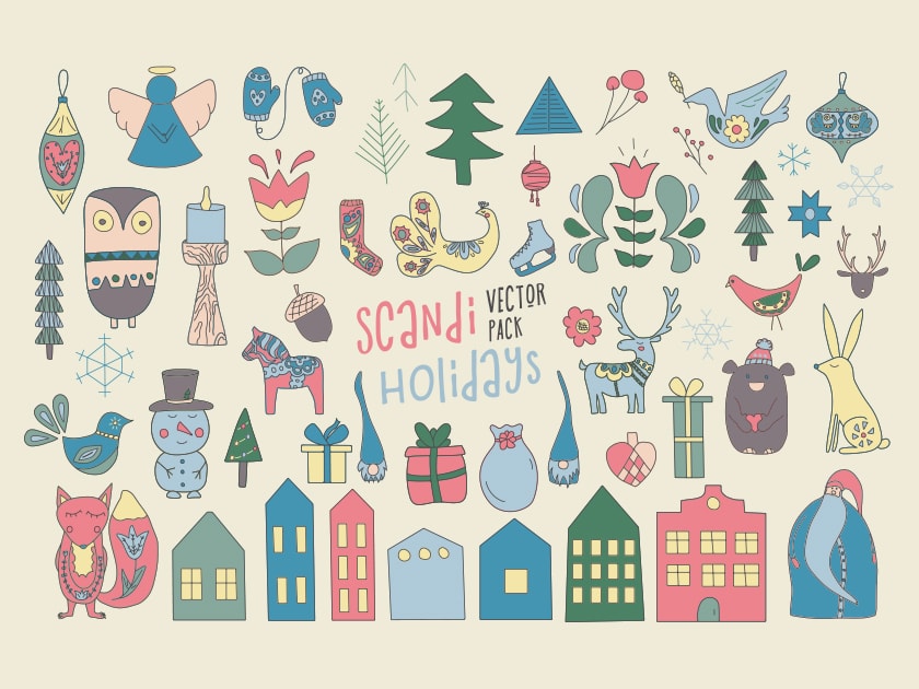 Scandinavian Christmas Vector Pack 840x630 Scandinavian Christmas Vector Pack