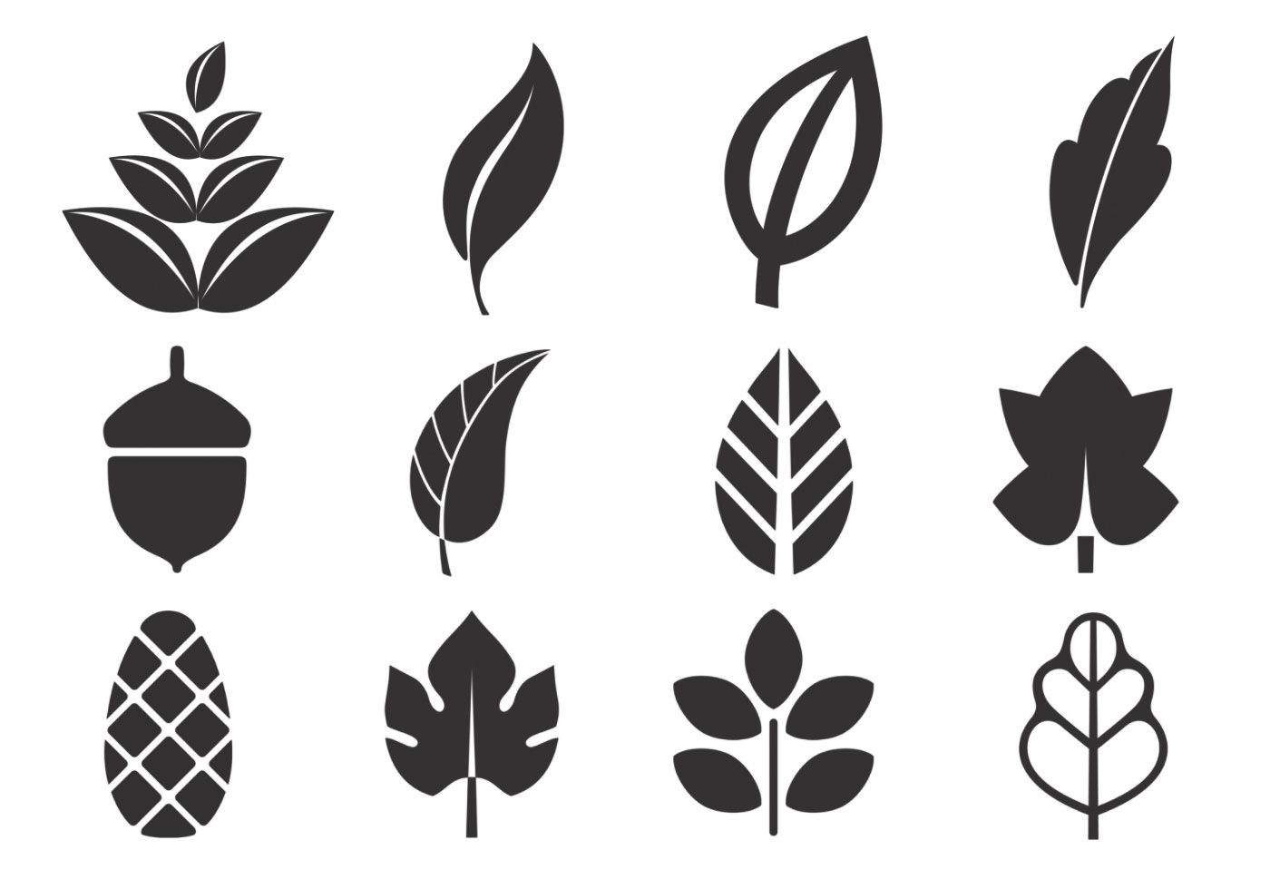 Abstract Leaf Vector Pack 1400x980 Abstract Leaf Vector Pack