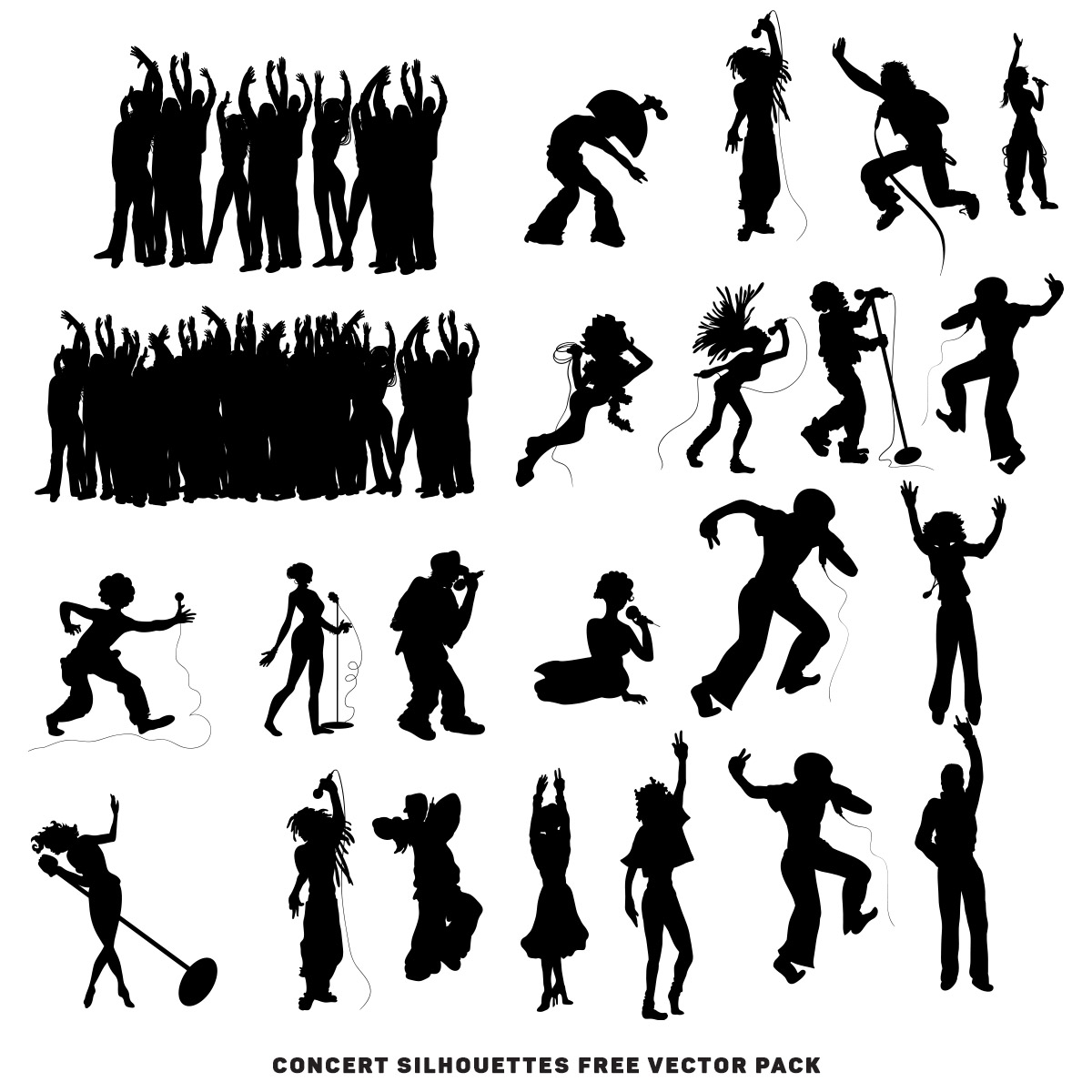 Concert Silhouettes Free Vector Pack Free Download 1200x1200 Concert Silhouettes Free Vector Pack Free Download