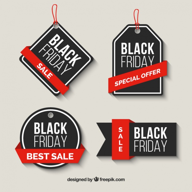 Pack Of Black Friday Sale Labels With Red Ribbons Vector Free 626x626 Pack Of Black Friday Sale Labels With Red Ribbons Vector Free