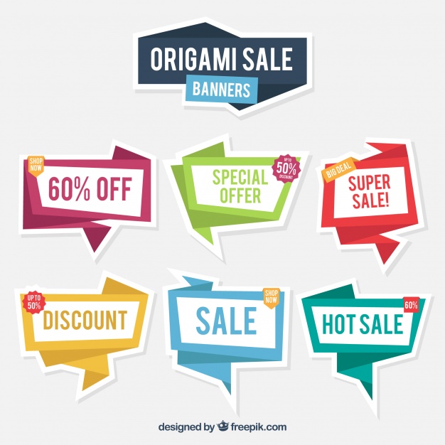 Pack Of Sale Origami Banners Vector Free Download 626x626 Pack Of Sale Origami Banners Vector Free Download