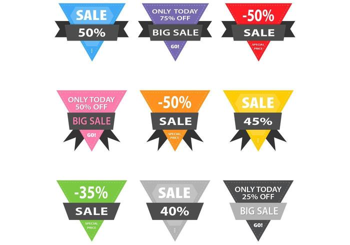 Stitched Triangle Sale Badge Vector Pack 700x490 Stitched Triangle Sale Badge Vector Pack
