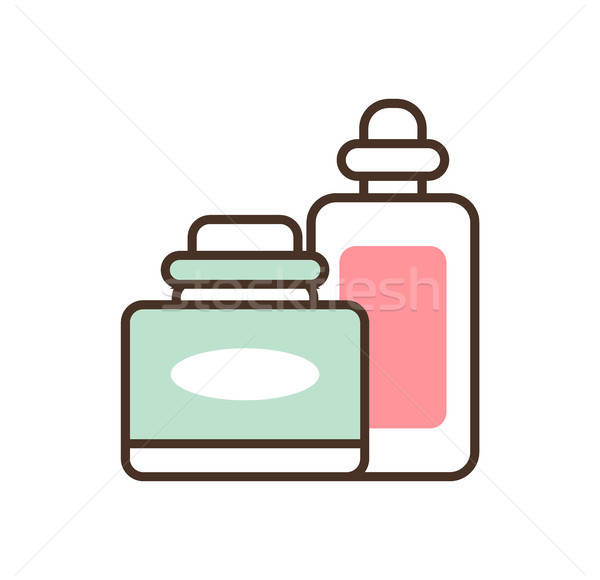 600x580 Pair Of Cosmetic Products Vector Illustration Vector Illustration