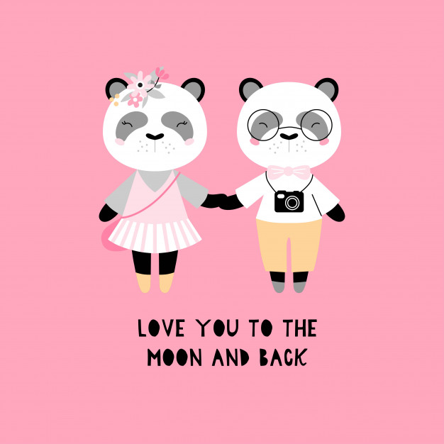 626x626 A Pair Of Cute Pandas Vector Premium Download