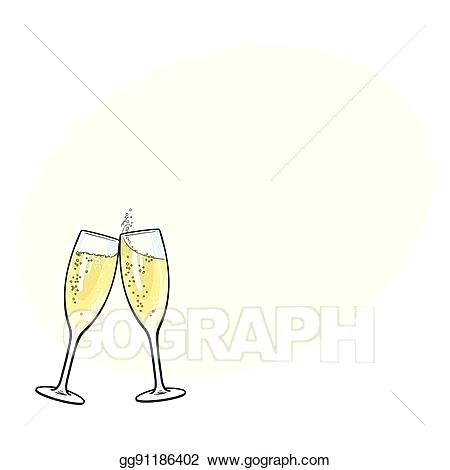 450x470 Vector Pair Of Champagne Glasses Holiday Toast Glass Clipart Black