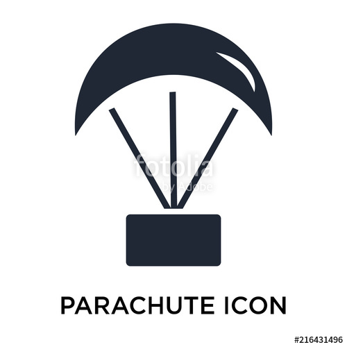 500x500 Parachute Icon Vector Sign And Symbol Isolated On White Background