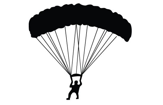 550x354 Parachute Silhouette Vector Dive Sky Silhouette Vector