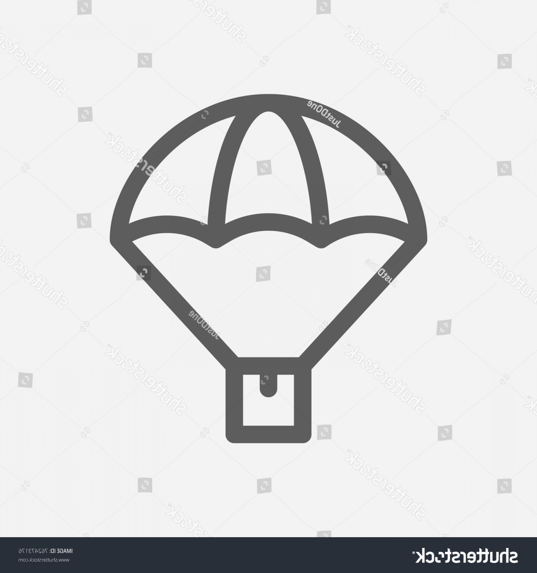 1800x1920 Box Parachute Delivery Icon Line Isolated Geekchicpro