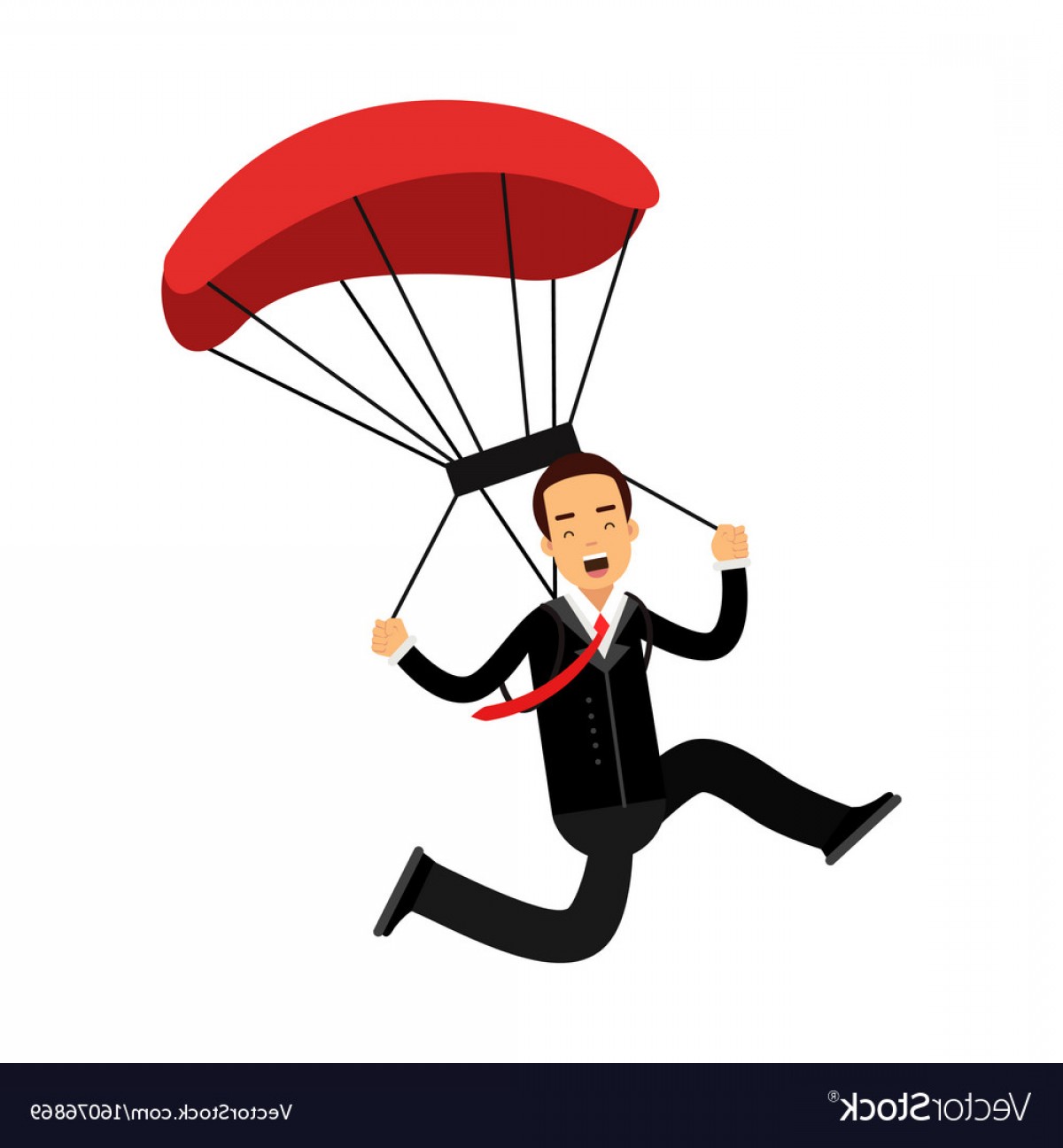1200x1296 Successful Businessman Character With Parachute Vector Catchsplace
