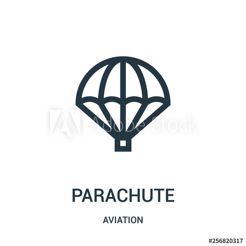 500x500 Parachute Icon Vector From Aviation Collection Thin Line