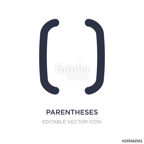 500x500 Parentheses Grouping Icon On White Background Simple Element