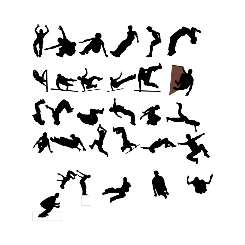 800x800 Parkour Vector Silhouettes