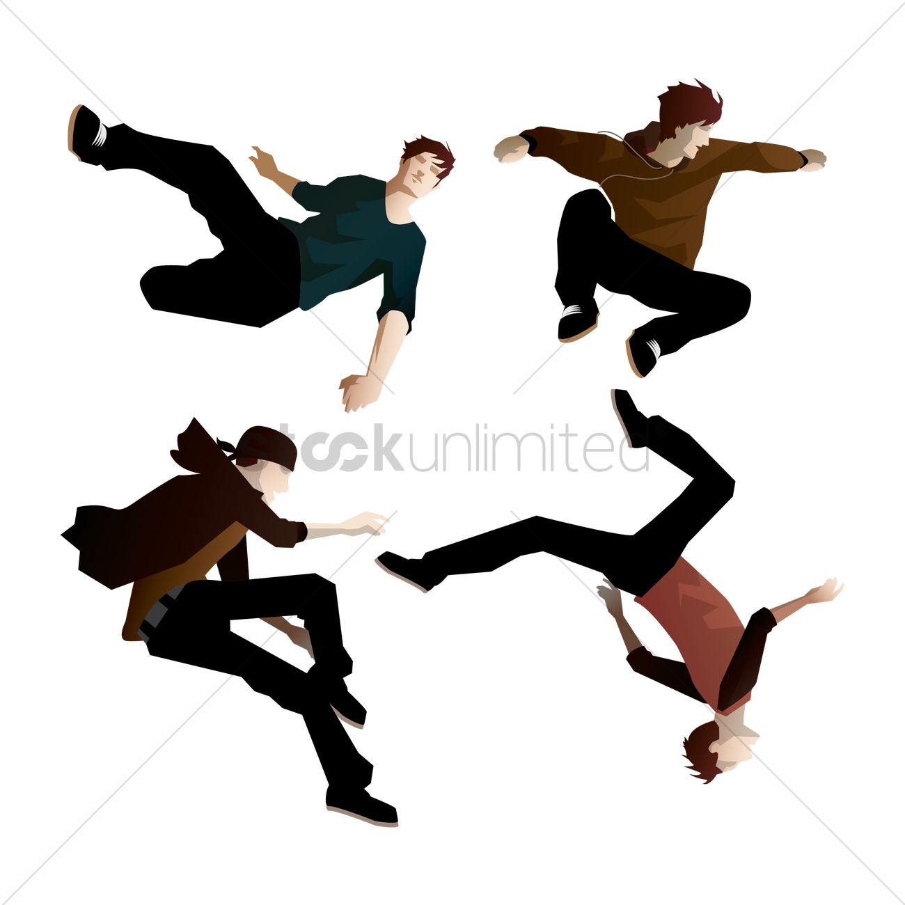 1300x1300 Compilation Of Parkour Moves Vector Image
